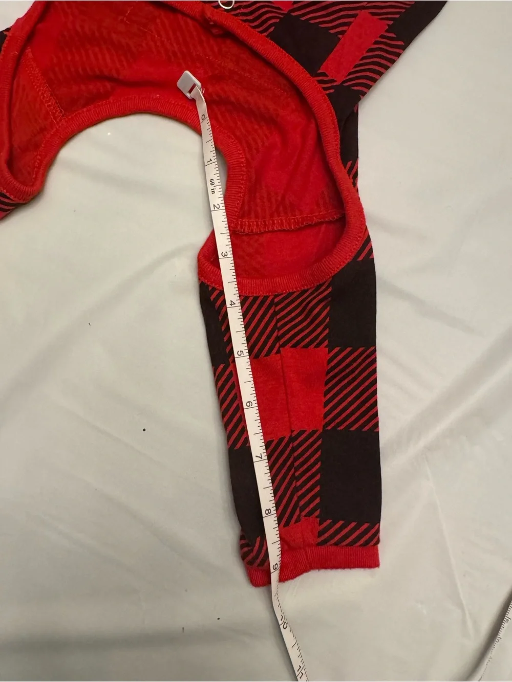 Homebody Red & Black Buffalo Plaid Dog Pajamas One Piece PJs Small Dog Up to 12